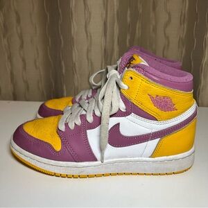 Nike Air Jordan 1 Retro High OG Brotherhood GS Youth 5Y #575441-706 Gold Purple